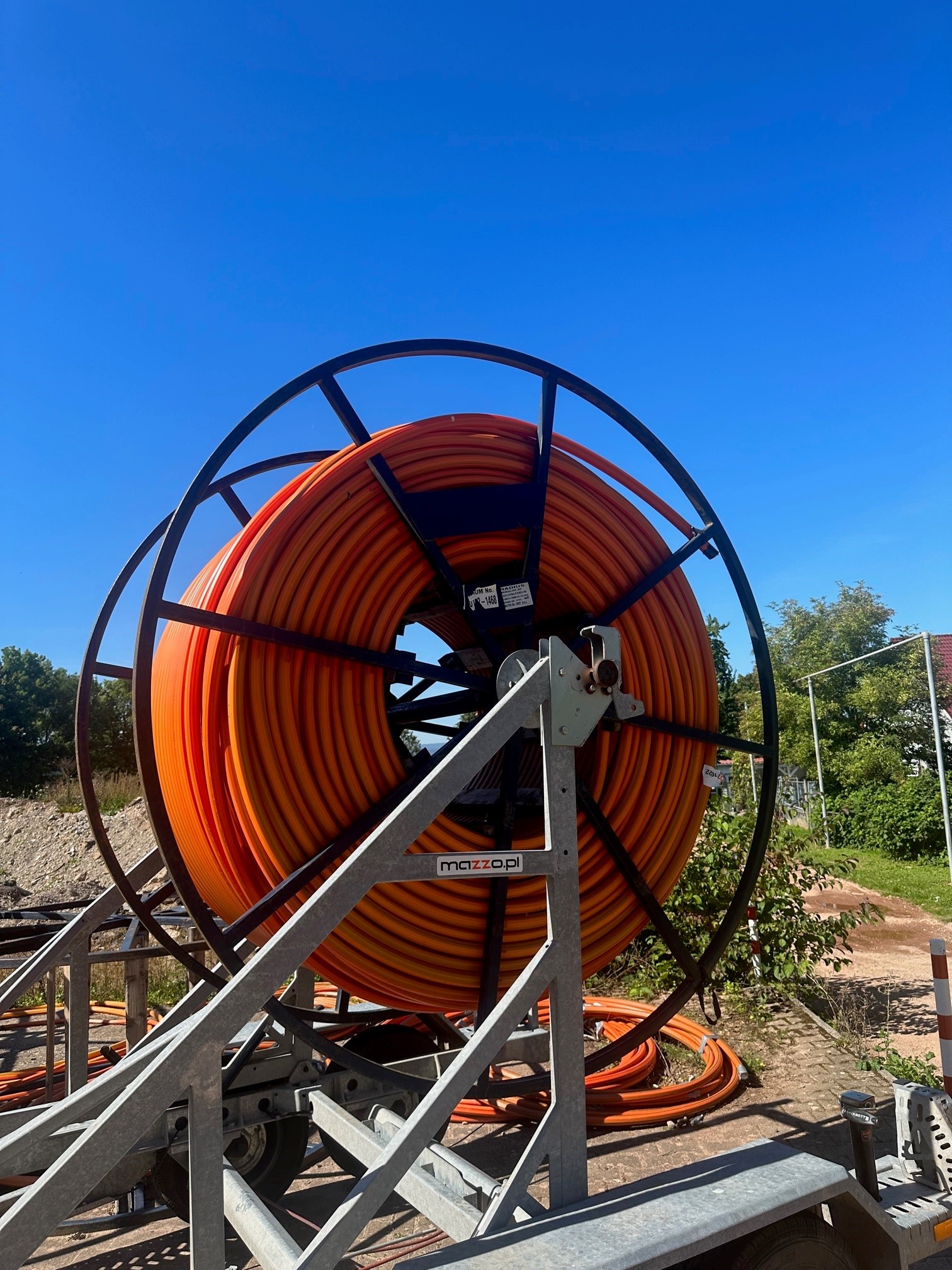 diggers installing pipework at the side of the runway at cork airport in ireland