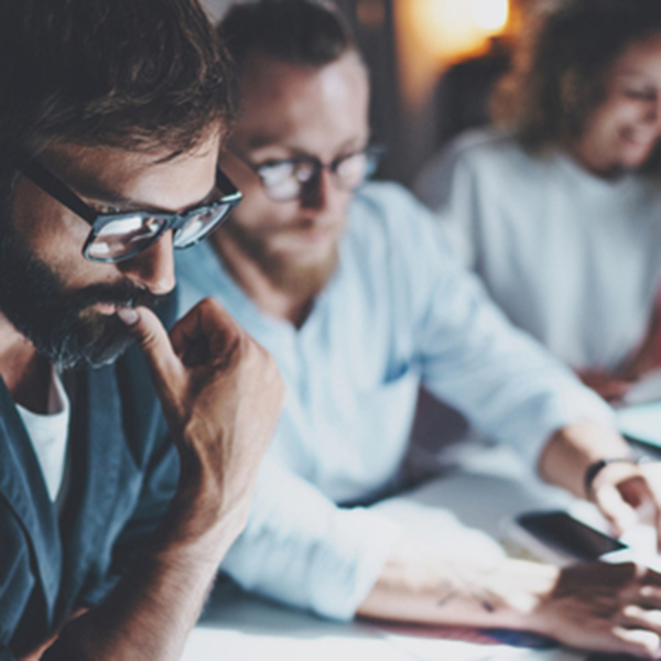 Office workers at their desks